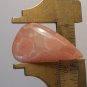 Druzy pink agate cabochon, 31X22mm freeform drop
