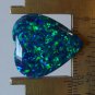 Peacock blue created opal cab, 23X20.5mm heart