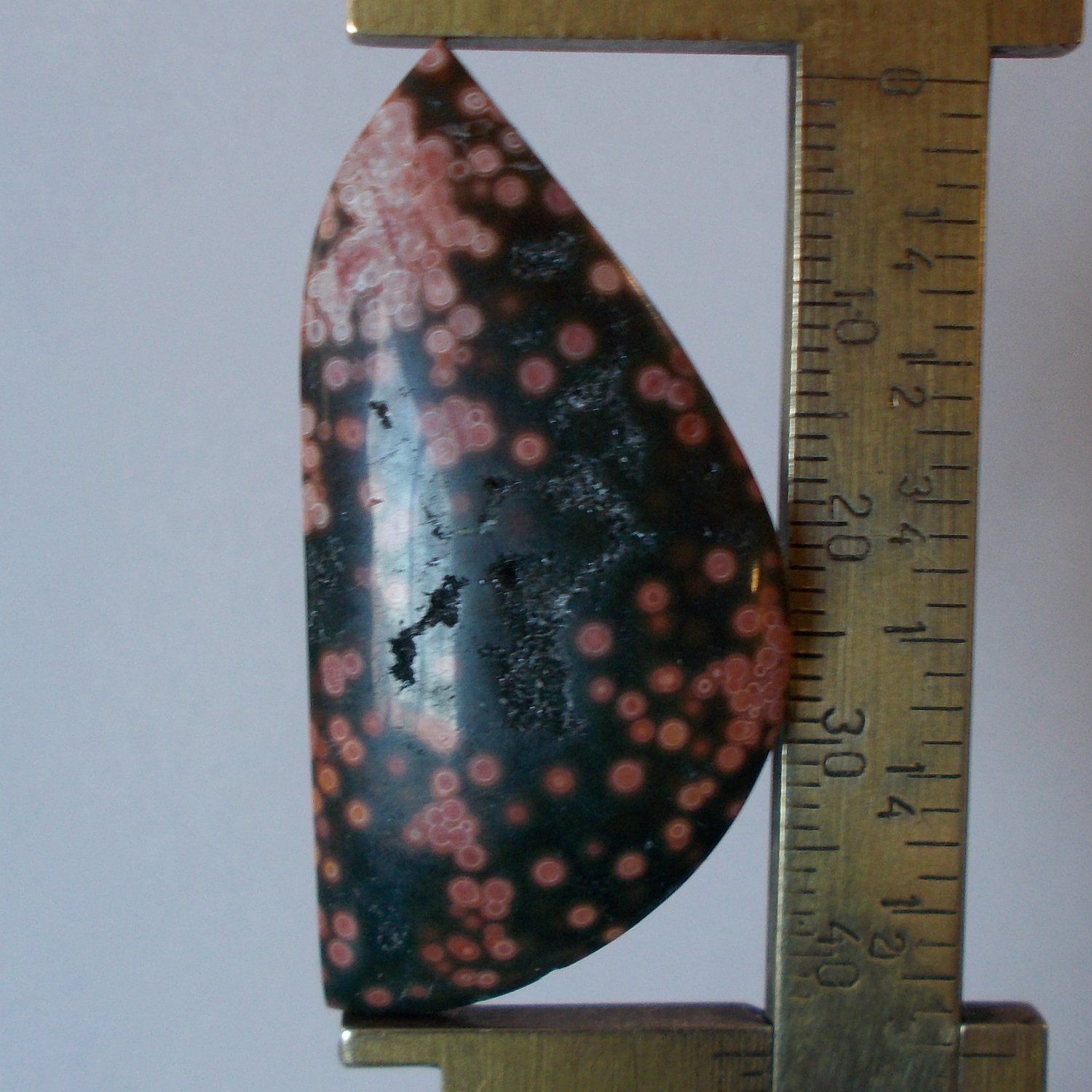 Ocean jasper cabochon, 44.5X21mm freeform