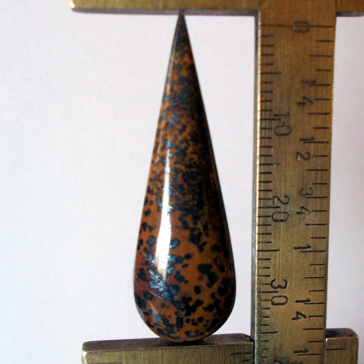Jasper with psilomelane dendrites, 37X12mm drop