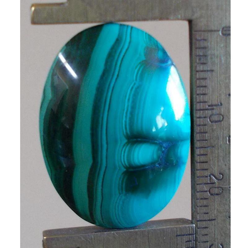 Malachite cabochon, 26.5X19mm oval