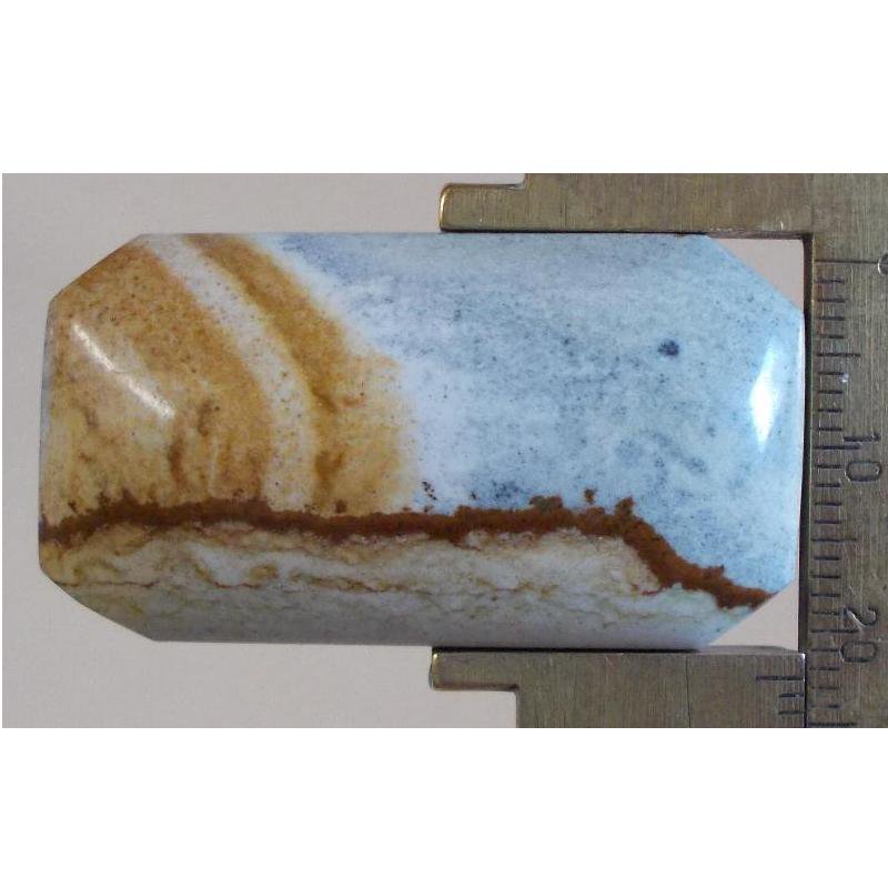 Mcdermitt picture jasper cabochon, 41X22mm cut corner rectangle