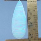 White lab created opal cabochon, 33.7X13.1mm drop