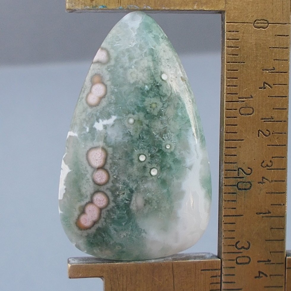 Ocean jasper cabochon, 32.2X20mm freeform