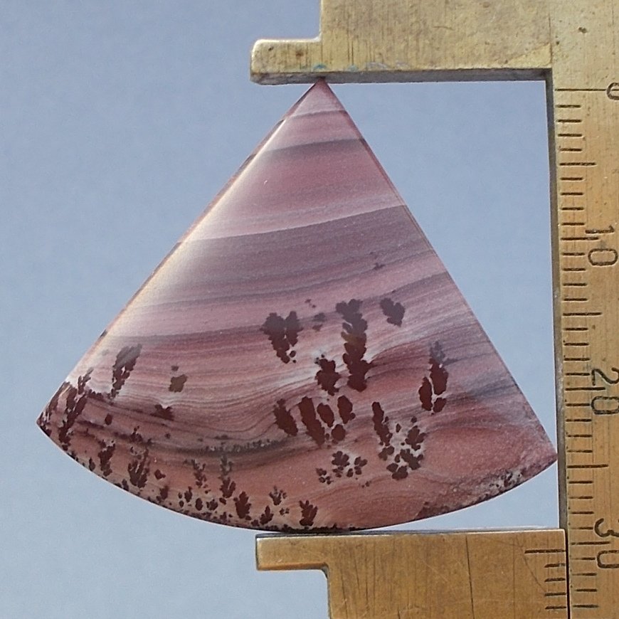 apache sage rhyolite cabochon, 34.6X30.4mm fan