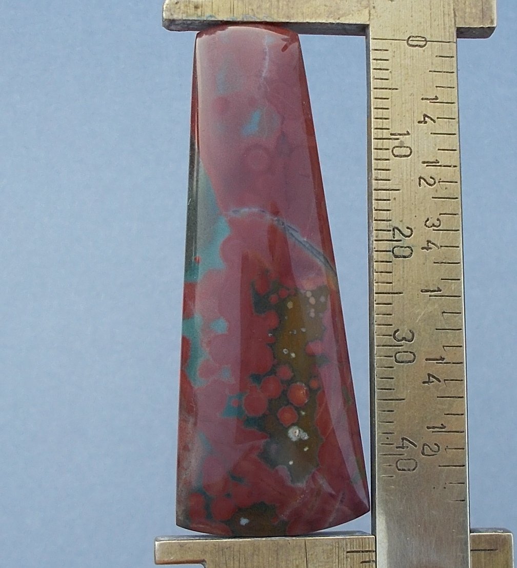 Jasper cabochon, 48.9X17.9mm keystone drop