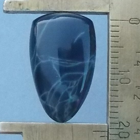 spiderweb obsidian cabochon, 20.1X12.7mm small shield