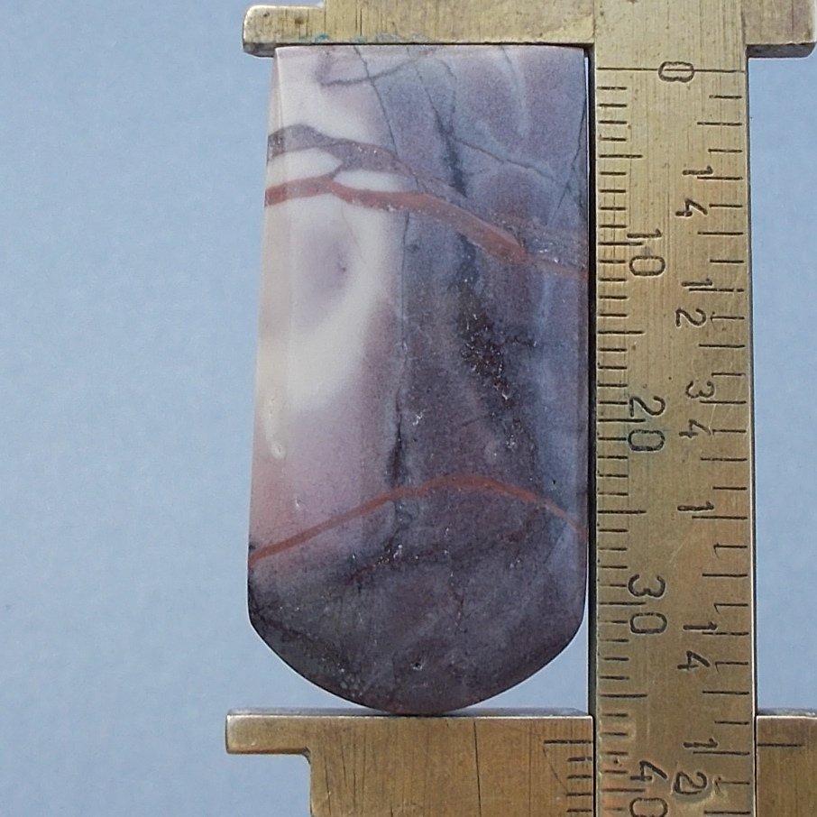 sci-fi jasper cabochon, 37.4X18.8mm tombstone