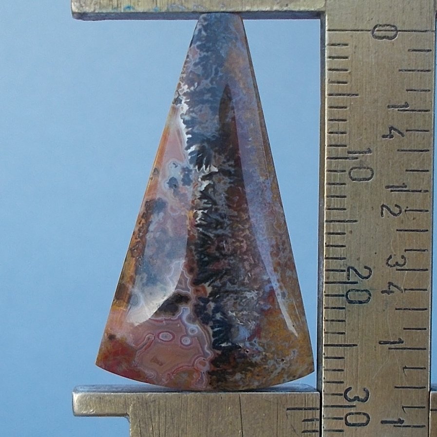 lacy agate cabochon, 30X17.8mm fan drop
