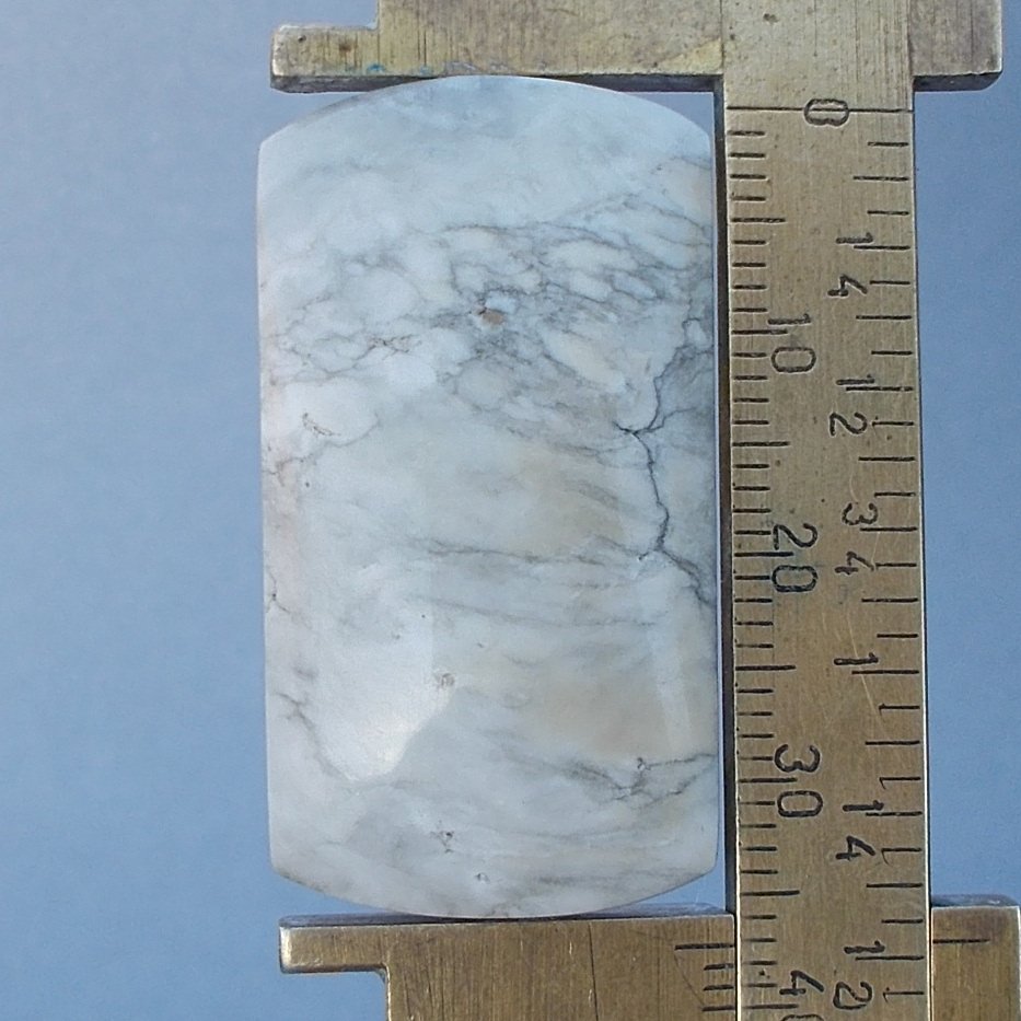 Howlite cabochon, 37.3X20.2mm freeform rectangle