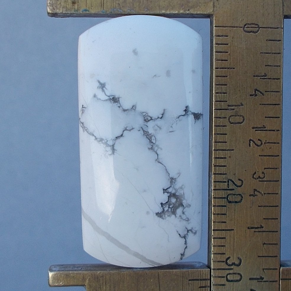 Howlite cabochon, 31.2X15.4mm freeform rectangle