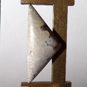 crazy lace agate cabochon, 49.2X21mm freeform triangle