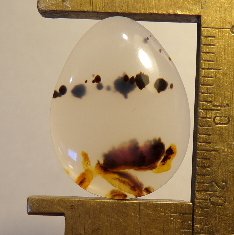 Montana agate cabochon, 22.8X17.4mm drop