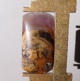 amethyst sage agate cabochon, 39X20mm freeform