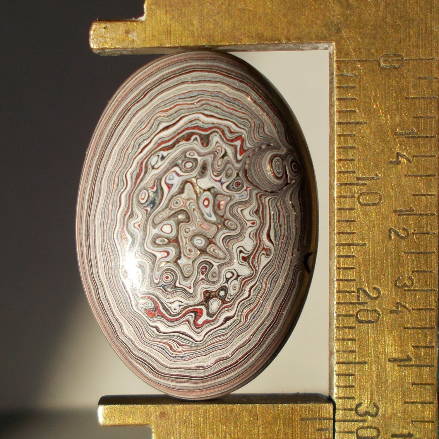Fordite cabochon, 29.7X20.7mm oval