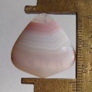 banded agate cabochon, 25.2X24.5mm freeform drop