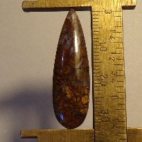moss agate cabochon, 34.8X10.3mm drop