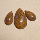 moss agate cabochon drop drop set