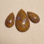 moss agate cabochon drop drop set