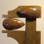 moss agate cabochon drop drop set
