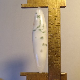green tree agate cabochon, 48X10.5mm marquis