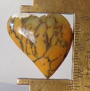 Dendritic Opal cabochon, 24.2X24.7mm freeform heart