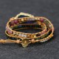 Unique Mixed Natural Stone Tourmaline colorful Crystal Wrap Bracelets for women Handmade