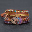 Natural Stone Charm 5 Strands Wrap Bracelets Luxury Handmade Boho Gift jewelry