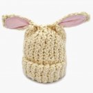 Cream Lamb Eared Soft Knit Baby Hat Newborn to Infant