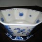 SOLD 1957 Royal Delft De Porceleyne Fles Hand Painted 8 Sided Bowl
