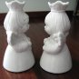 Two Dresden white Angels Candleholders - Crown Mark & N