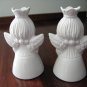 Two Dresden white Angels Candleholders - Crown Mark & N