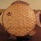Wicker Fish Box Basket with Lid.