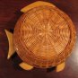 Wicker Fish Box Basket with Lid.