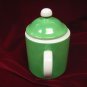 Fitz & Floyd Green and White Sugar Bowl & Lid