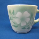 1952 Syracuse China Millbrook Restaurant Ware  Airbrushed Green White Flower Cup