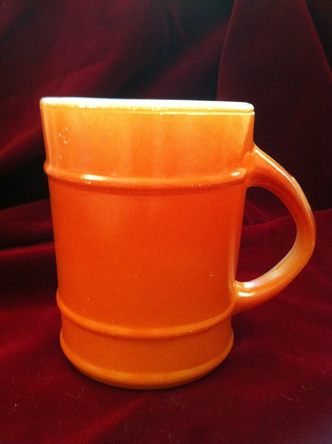 Fire-King Burnt Orange Ranger Barrel Mug