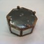 Vintage  3" Octagon Brass &  Glass Footed Box