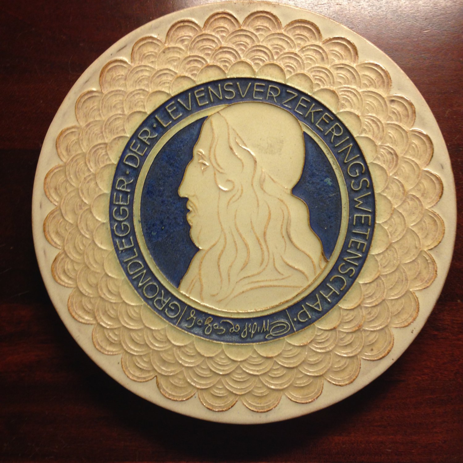 1938 Koningklijke Porceleyne Fles Royal Delft Cloisonne Wall Plate