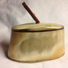 Antique Table Snuff Box of Horn, Wood, & Leather