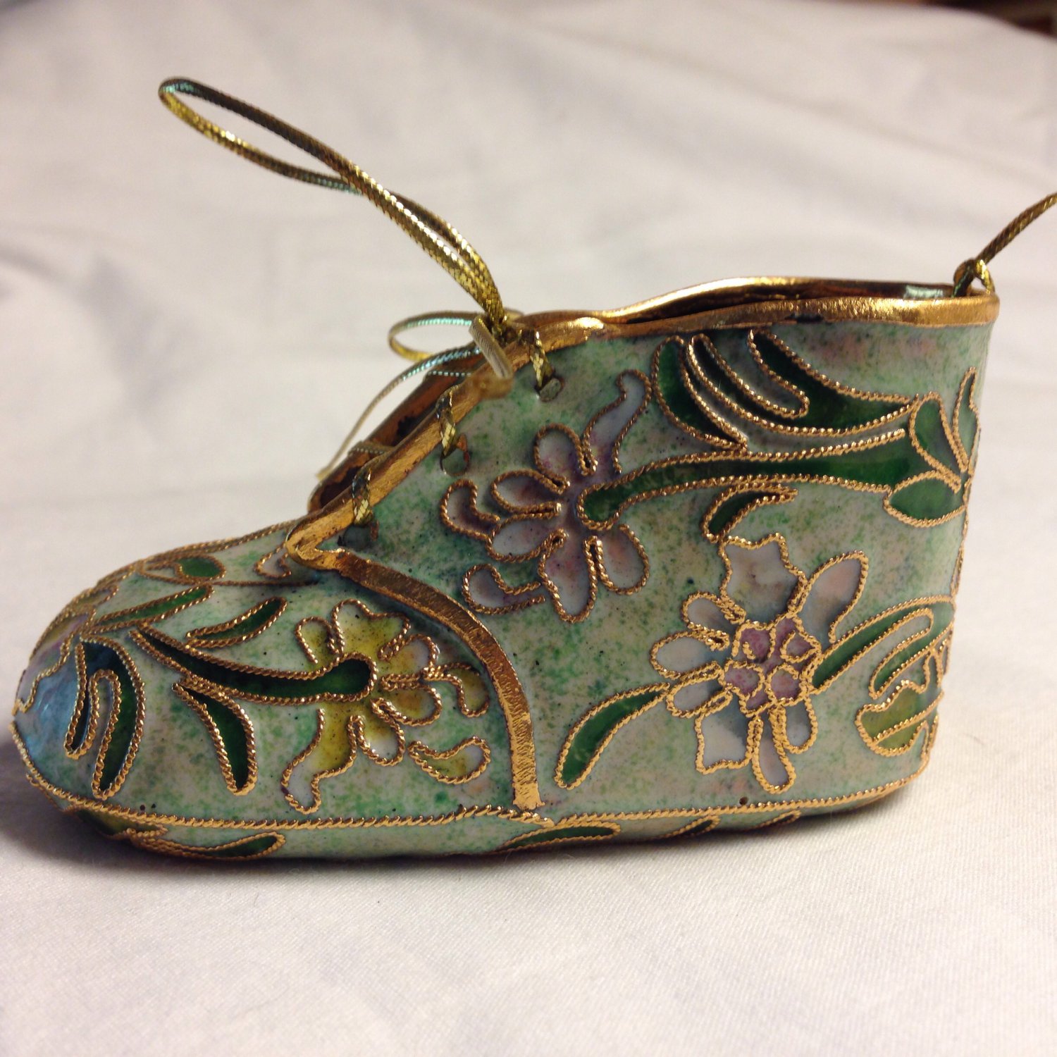 porcelain baby shoe ornament