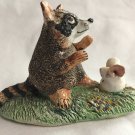 SOLD. Vintage Basil Matthews England Raccoon and Mouse Figurine