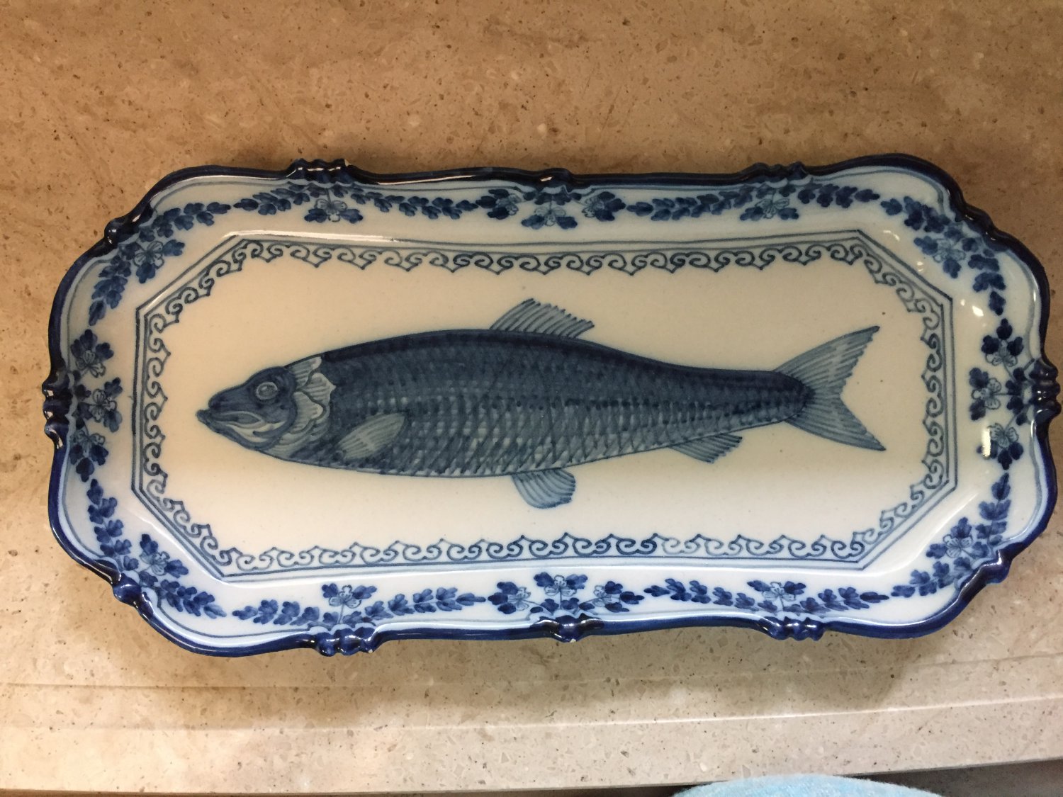 Vintage Royal Tichelaar Makkum Blue & White Herring Plate