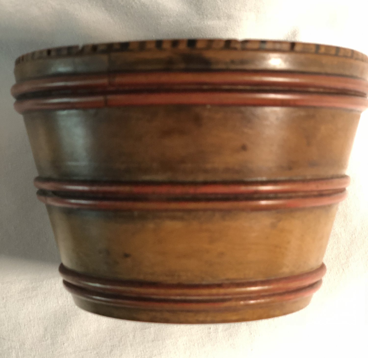 Old Vintage Turned Wood Yarn Bowl