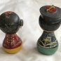 Old Wooden Chinese Man & Woman Bobbleheads