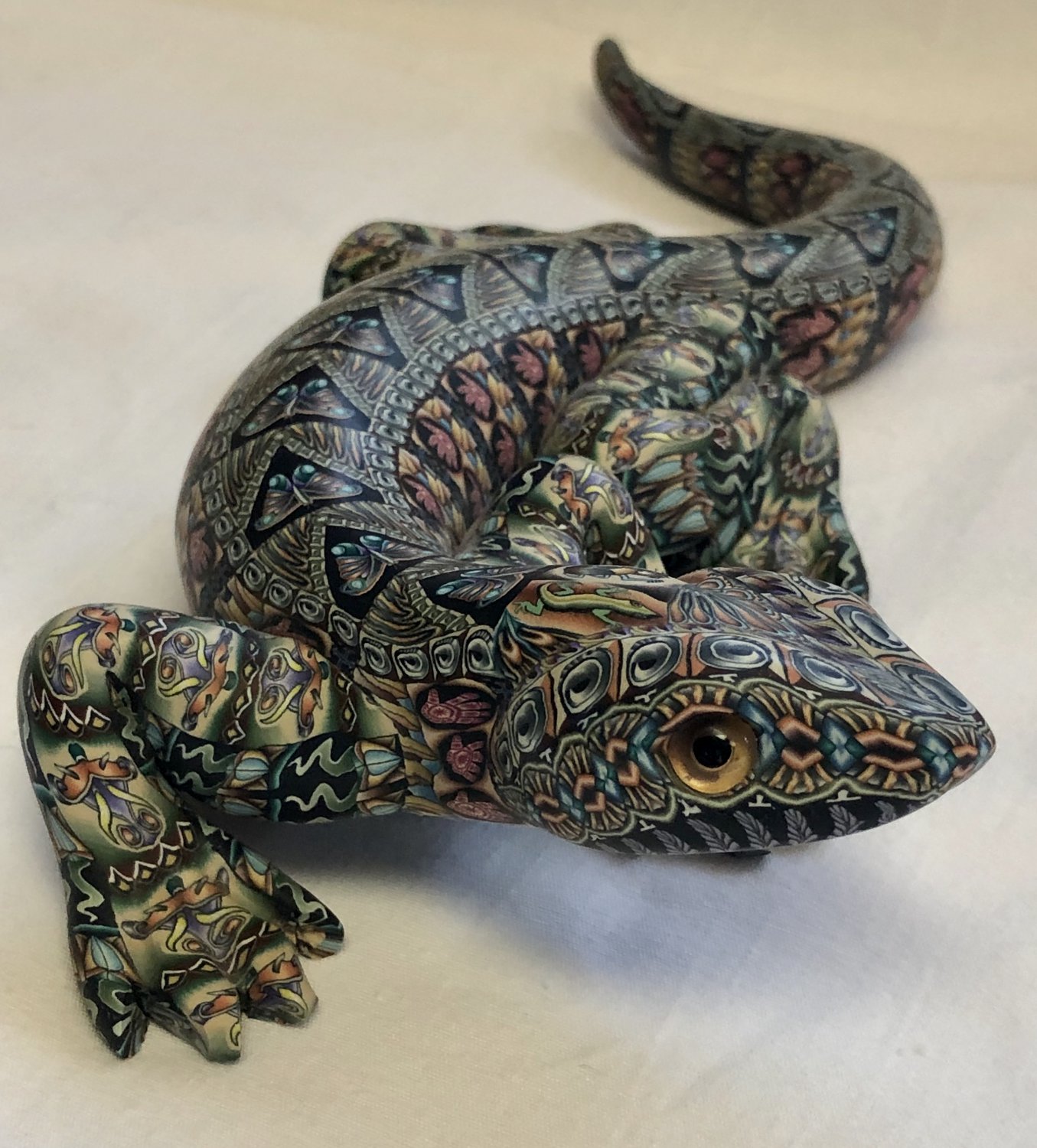 Jon Anderson Polymer Clay Fimo Creations Retired Large Papa Lizard