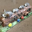 Basil Matthews England Hedgehog Family on a Log Figurine