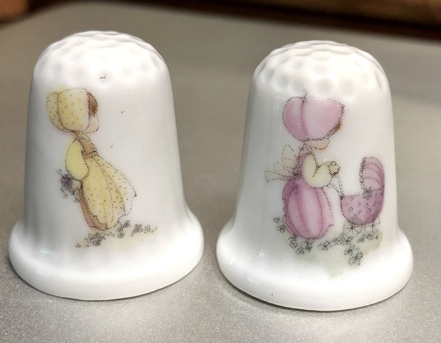 2 - Precious Moments Collectible Sewing Thimbles