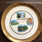 Vintage souvenir plate Six Flags  9” Plate
