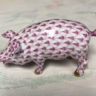 Herend Rasberry Fishnet Pig with 24K Gold Hoofs and Nose.